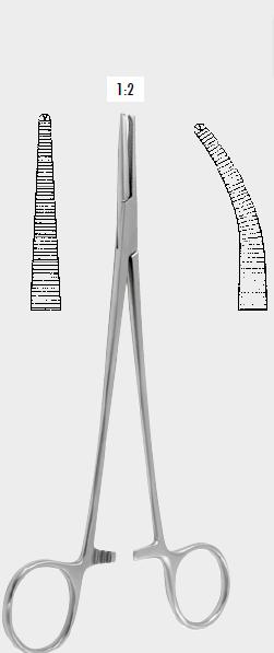 Кровоспинний затискач АДСОН (ФРЕЙЗЕР) [ADSON (FRASIER) 18,5 см (cm), 1х2 зубці, вигнутий